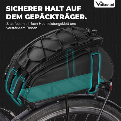 Valkental 3in1 Gepäckträgertasche mit Rucksackfunktion, 14 l