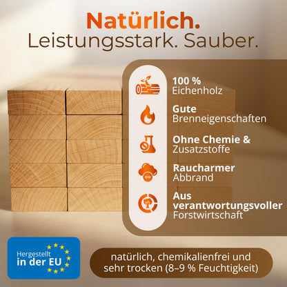 Aleko Parkett Anzündholz Eichenholz 11,5 kg – Kamin- & Grillanzünder