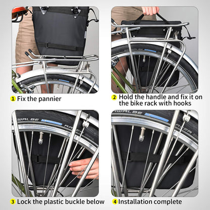 BAIGIO Fahrradtasche 3-in-1 wasserdichte Gepäckträgertasche 75L