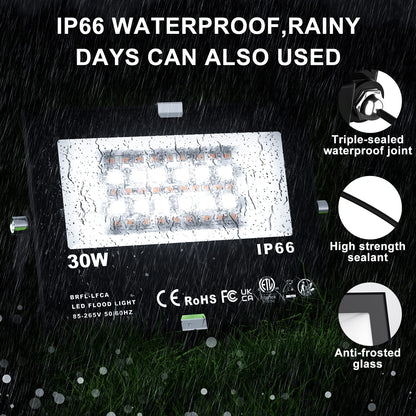 ChangM RGB LED Flutlicht 30W - 4er Pack Bluetooth App