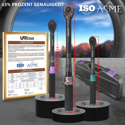 UYECOVE Drehmomentschlüssel Set 3-teilig 1/4" 3/8" 1/2"