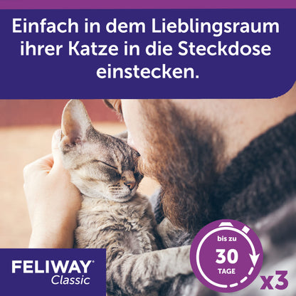 FELIWAY Classic Vorteilspack für Katzen – 3x Nachfüllflakon 48ml