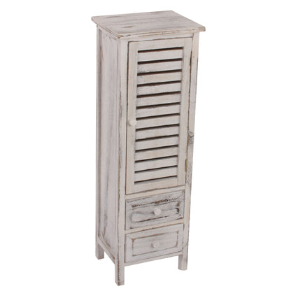 Mendler Kommode Schrank Shabby-Look Weiss 90x30x25cm: Rechteckige weiße Kommode im Shabby-Look, ca. 90x30x25cm. Dient zur Aufbewahrung von Gegenständen.
