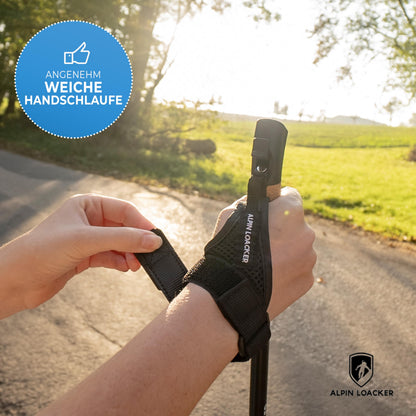 ALPIN LOACKER Nordic Walking Stöcke, Alu, verstellbar 105–135 cm