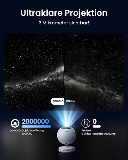 POCOCO Sternenhimmel Projektor – LED Galaxy Nachtlicht mit Timer
