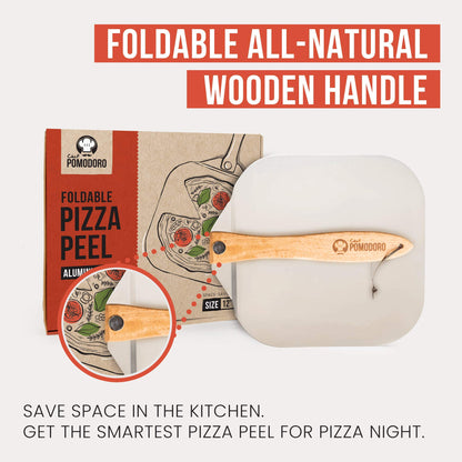 Chef Pomodoro Pizza-Set Pizzaschieber 30 x 36 cm und Pizzaschneider