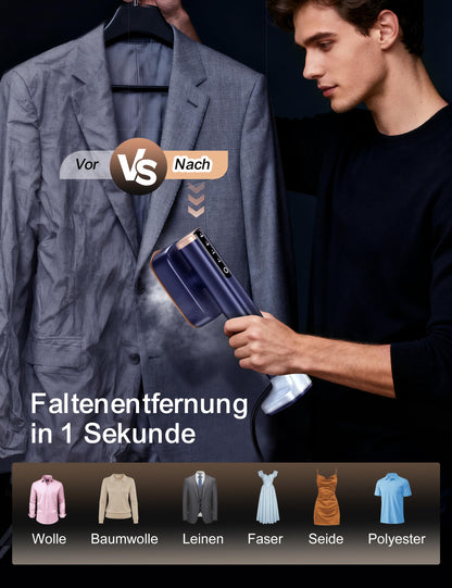 Sundu Dampfglätter mit 2 Wassertanks und LED-Display, Blau