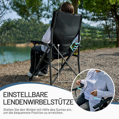 TIMBER RIDGE Campingstuhl – Faltbar 150kg verstellbar