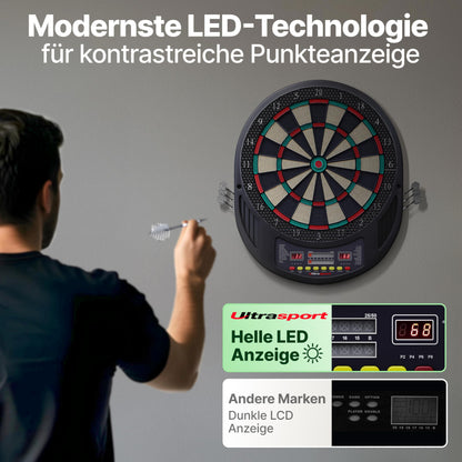 Ultrasport Elektronische Dartscheibe Profi Set ohne Türen
