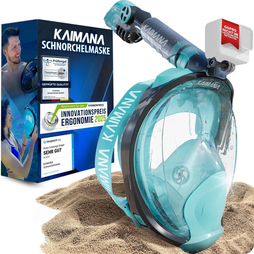 KAIMANA Schnorchelmaske K004 – Vollgesichtsmaske, CO2-sicher, für Erwachsene und Kinder