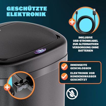 Monzana Sensor Mülleimer Küche 58L Automatik Schwarz