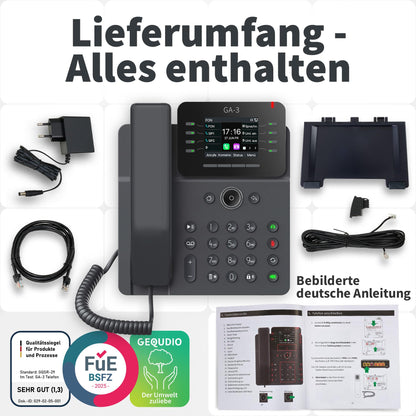 GEQUDIO GA-3 Festnetztelefon schnurgebunden mit Anrufbeantworter
