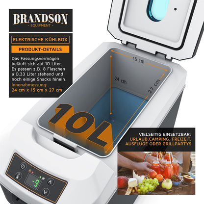 Brandson Kühl-/Wärmebox elektrisch 10L 230V/12V – Cool Grey