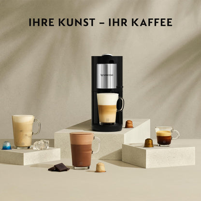 Nespresso Krups Atelier Kaffeemaschine mit Milchschäumer - XN8908 Schwarz/Silber