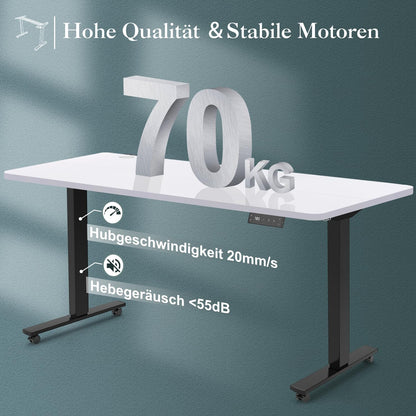 JUMMICO Elektrisches Steh-Schreibtischgestell – Schwarz