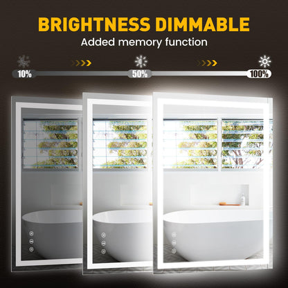 YOLEO Badspiegel LED 90x70cm – Front- & Hintergrundlicht