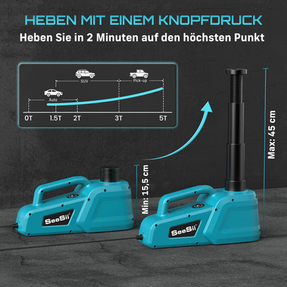SEESII Elektrischer Hydraulik Wagenheber 5T – 12V Fernbedienung
