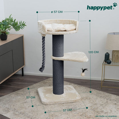 HAPPYPET Felix Kratzbaum Grosse Katzen - 18cm Stämme, Natursisal
