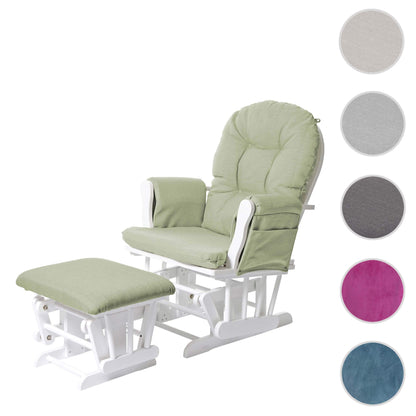 HWC-C76 Relaxsessel Schaukelstuhl mit Hocker – Hellgrün