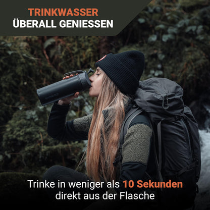 Bachgold Wasserfilter Flasche Profi Outdoor – Rot 500ml