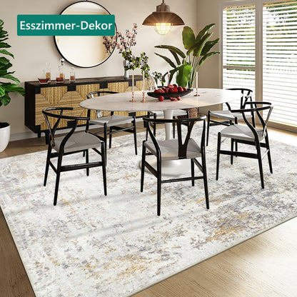 Capslpad Abstrakt Beige Wohnzimmer Teppich - Kurzflor 160x230cm