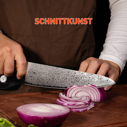 FUJUNI Damastmesser Profi Kochmesser 20 cm – Holzgriff