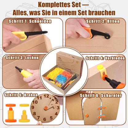 ZLemma Karton-Baukasten 401-teilig, STEM Bastelset mit Werkzeug