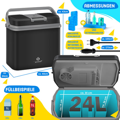 KESSER Kühlbox 24 L thermoelektrisch kühlt & wärmt 12V/230V