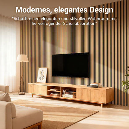 TONOR Akustikpaneele Holz Teak, 4er-Set 120 x 60 cm Wandpaneele
