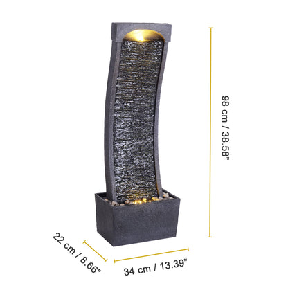 Peaktop Gartenbrunnen RJ-19048-EU mit Wasserfall und LED, 98 cm