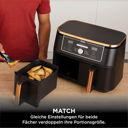 Ninja Foodi MAX Dual Zone Heissluftfritteuse AF400EUCP, 9,5 L