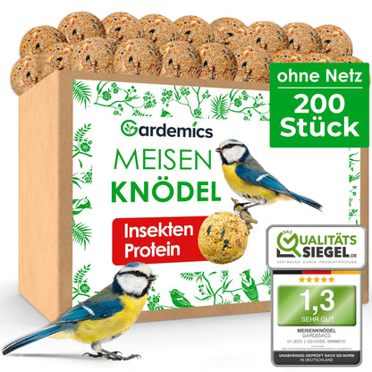 Gardemics Meisenknödel ohne Netz, Insekten-Knödel 200 Stück 18 kg – rundes Wildvogelfutter für Futterspender
