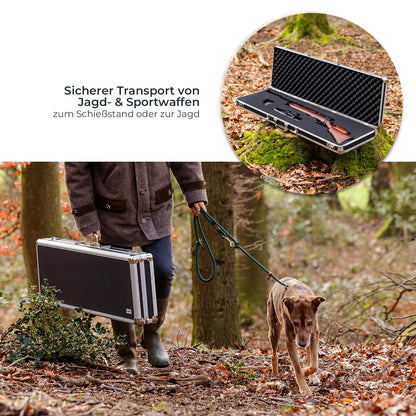 HMF Alu Waffenkoffer Langwaffen Schwarz – Rasterschaumstoff