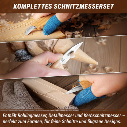 BeaverCraft Holzschnitzmesser-Set S15 – Schnitzset für Anfänger