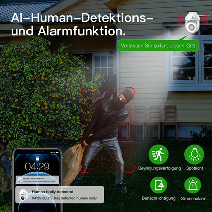 Menborn Überwachungskamera Aussen 2,5K 4MP 360° - 2er-Set