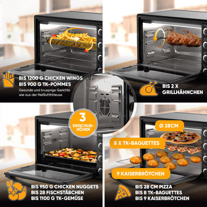 Stillstern CYCLONE PRO+ Minibackofen 35L mit Umluft & Airfryer