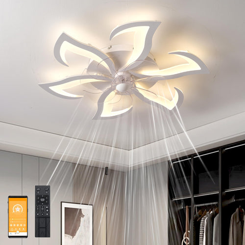MYYCX Deckenventilator mit Beleuchtung M-CX09A, weiss, 7 Flügel, Durchmesser 70 cm