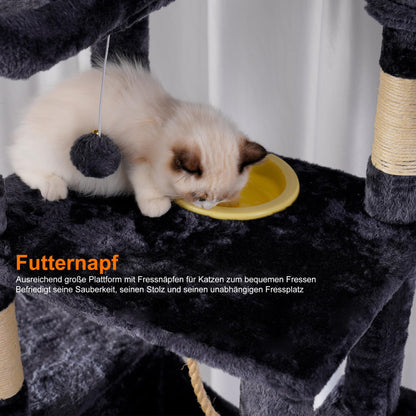 Heybly HCT033G Katzenkratzbaum 200 cm - Mehrstöckig, Rauchgrau