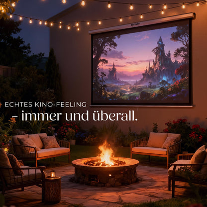 tectake Beamer Leinwand Rollo 152 x 152 cm, 4:3, Gain 1,0