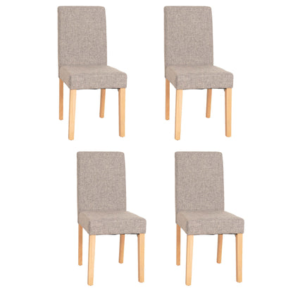 Mendler Littau Esszimmerstuhl - 4er-Set, Textil Grau, helle Beine