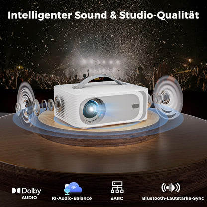 Lisowod L61Pro Mini Beamer 4K Heimkino mit Dolby Audio und WiFi 6