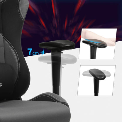 SONGMICS Gaming Stuhl RCG02G – ergonomischer Bürostuhl Schwarz-Grau