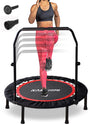 Kanchimi Fitnesstrampolin faltbar mit Griff, schwarz, Ø 101,6 cm – rundes Sprungtuch aus PP-Oxford-Gewebe
