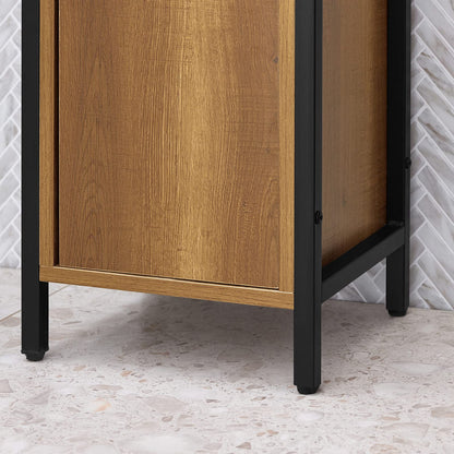 SoBuy BZR62-PF Badezimmer-Hochschrank Vintage – 3 Fächer, 1 Tür