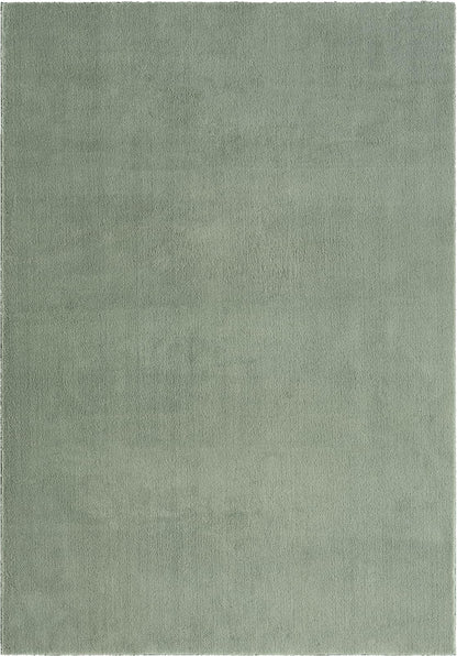 the carpet Relax Kurzflor Teppich Felloptik, Grün, 160 x 220 cm