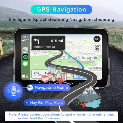 Android Autoradio 1DIN 7 Zoll Navi – Wireless CarPlay 2G+32G