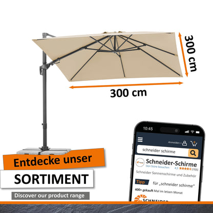 Schneider Sonnenschirm Rhodos Twist 300 x 300 cm natur
