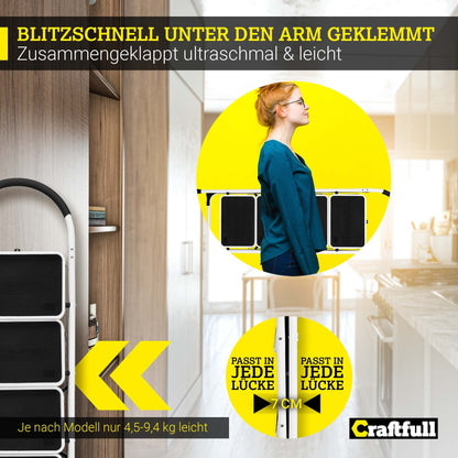 CRAFTFULL Trittleiter CF-130A Mehrzweckleiter - 5 Stufen