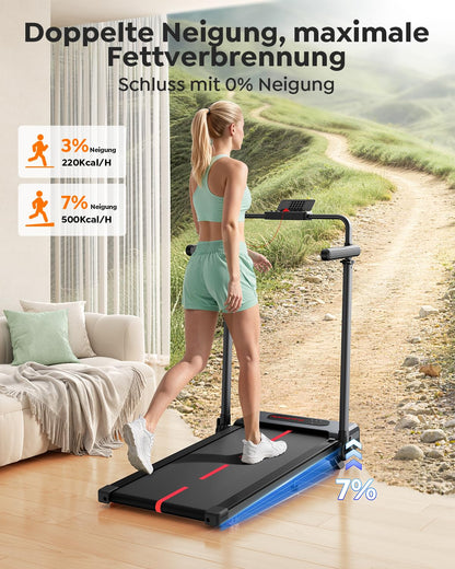 HomeTro HM5 Laufband klappbar mit Steigung, Walking Pad bis 12 km/h