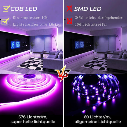 WIFI COB RGB LED Streifen 10M – Dimmbar, Smart Home Kompatibel